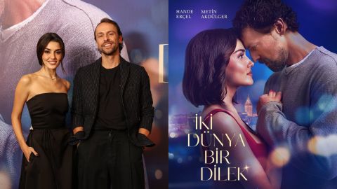 Hande Erçel emotional premiere moment shines at İki Dünya Bir Dilek launch