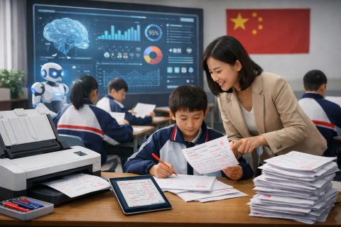 فيديو: الذكاء الاصطناعي يصحّح الواجبات في الصين