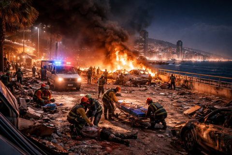 إسرائيل ترتكب مجزرة بحق المدنيين على كورنيش بيروت