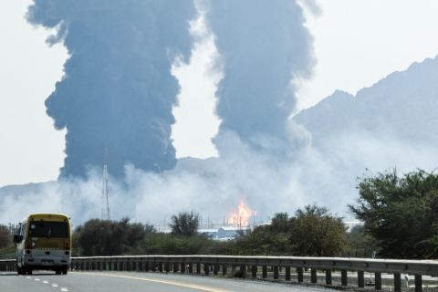 UAE intercepts Iranian missiles as fire breaks out at Fujairah oil facility