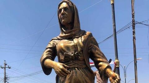 سنجار تزيح الستار عن تمثال إيزيدية قتلت أميرا في