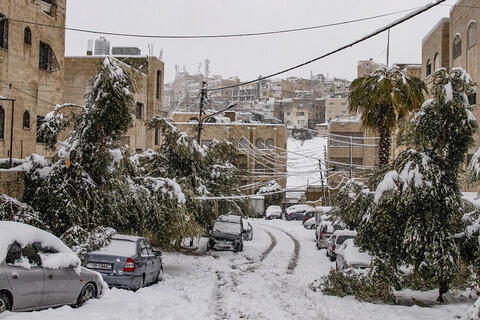 In Pictures: Major Snowstorm Hits Amman, Jordan