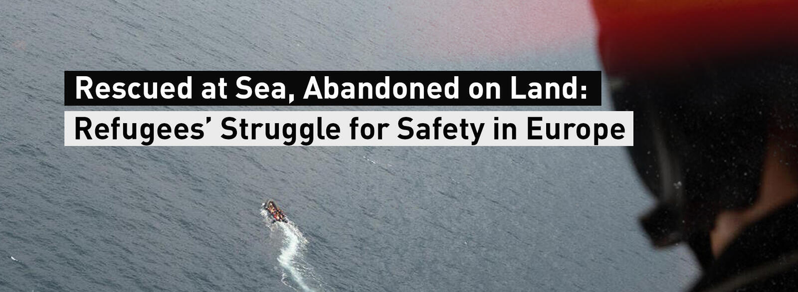 A ship in distress carrying refugees is spotted by a Sea-Watch plane (Courtesy of Sea-Watch) banner image